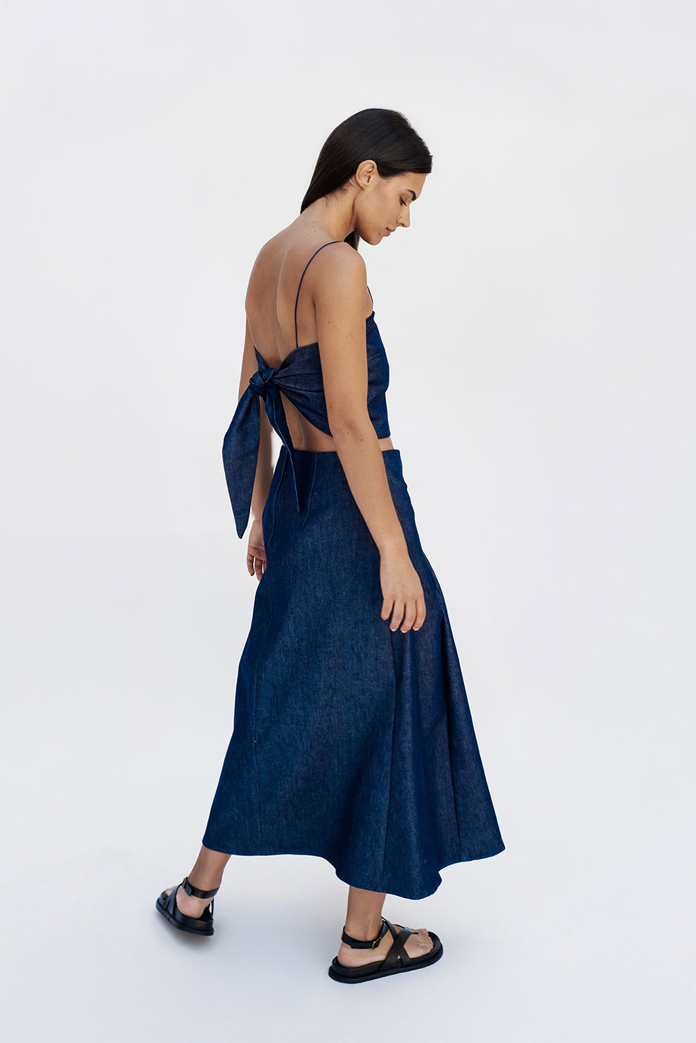 Denim scarf top/PREORDER