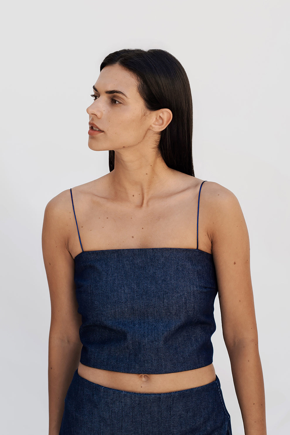Denim scarf top/PREORDER