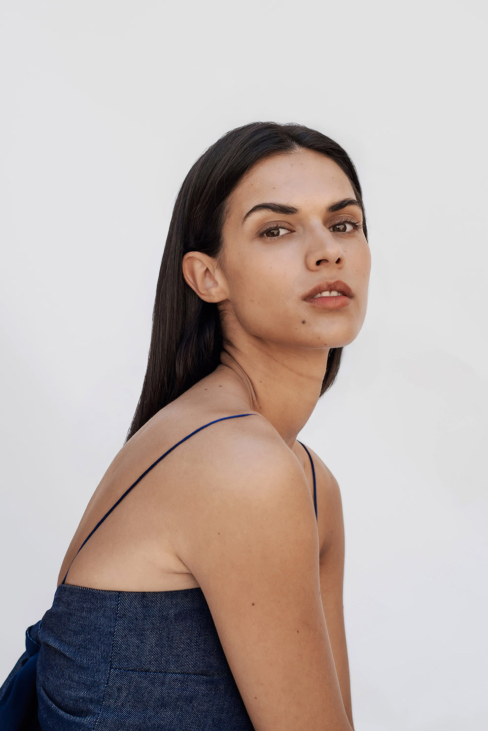 Denim scarf top/PREORDER