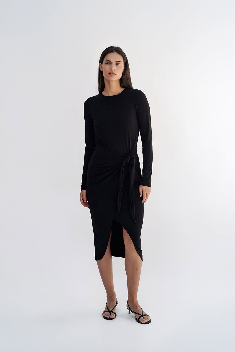 Knot dress ls/ Black