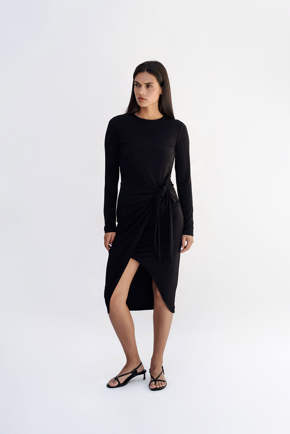 Knot dress ls/ Black