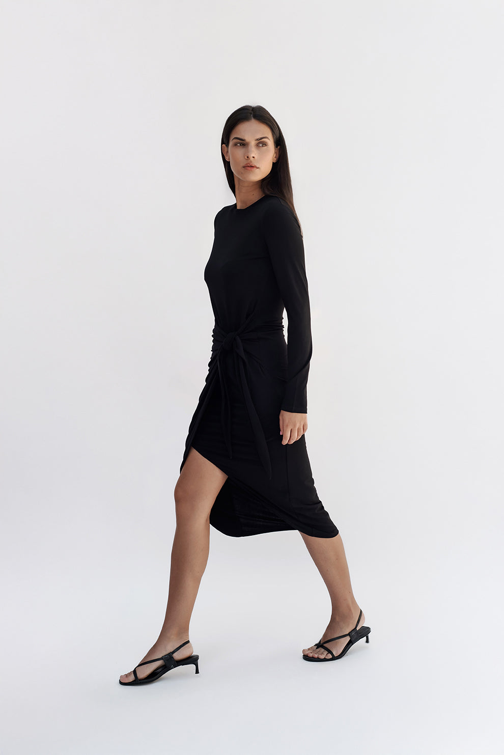 Knot dress ls/ Black