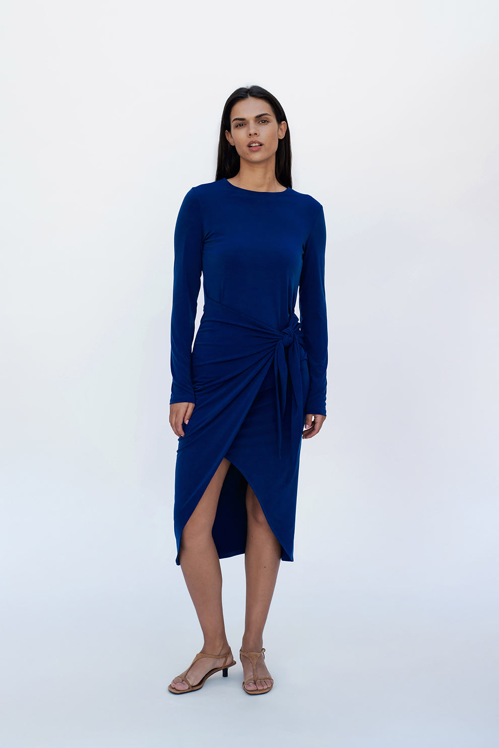 Knot dress ls/Blue