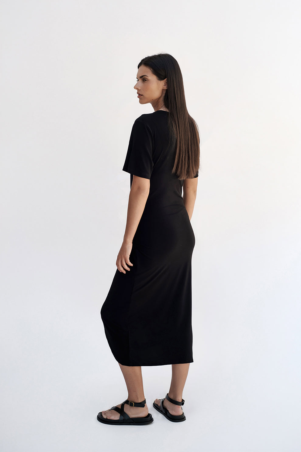 T-shirt knot dress/Black