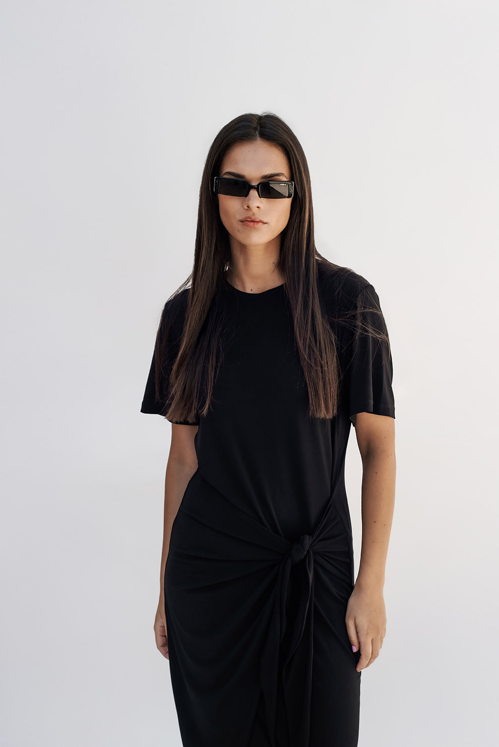 T-shirt knot dress/Black