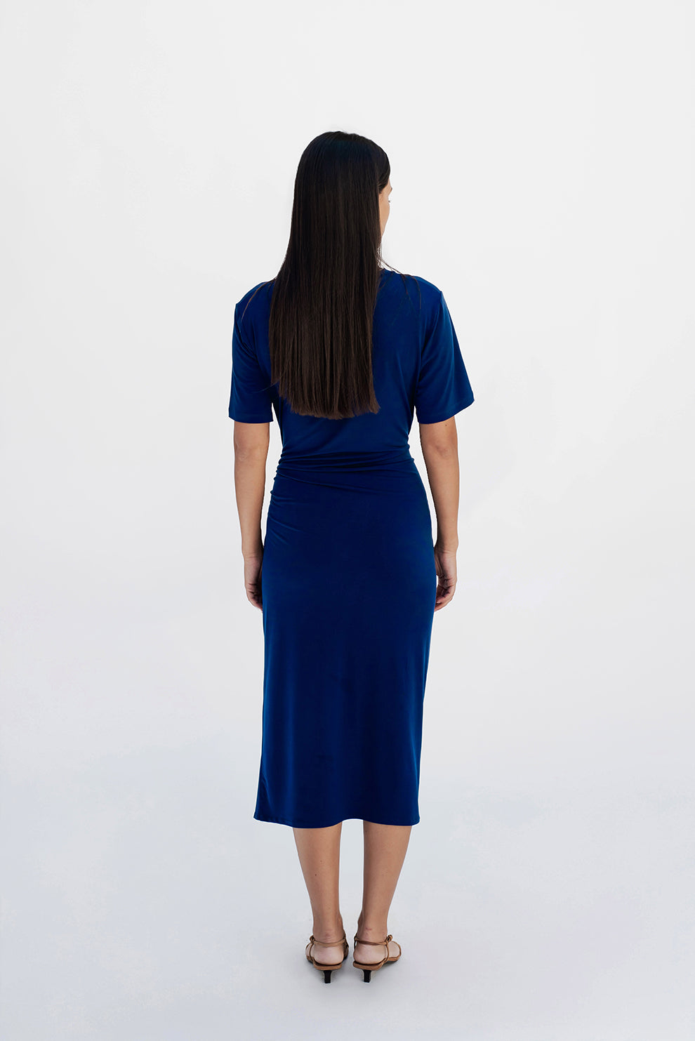 T-shirt knot dress/Blue