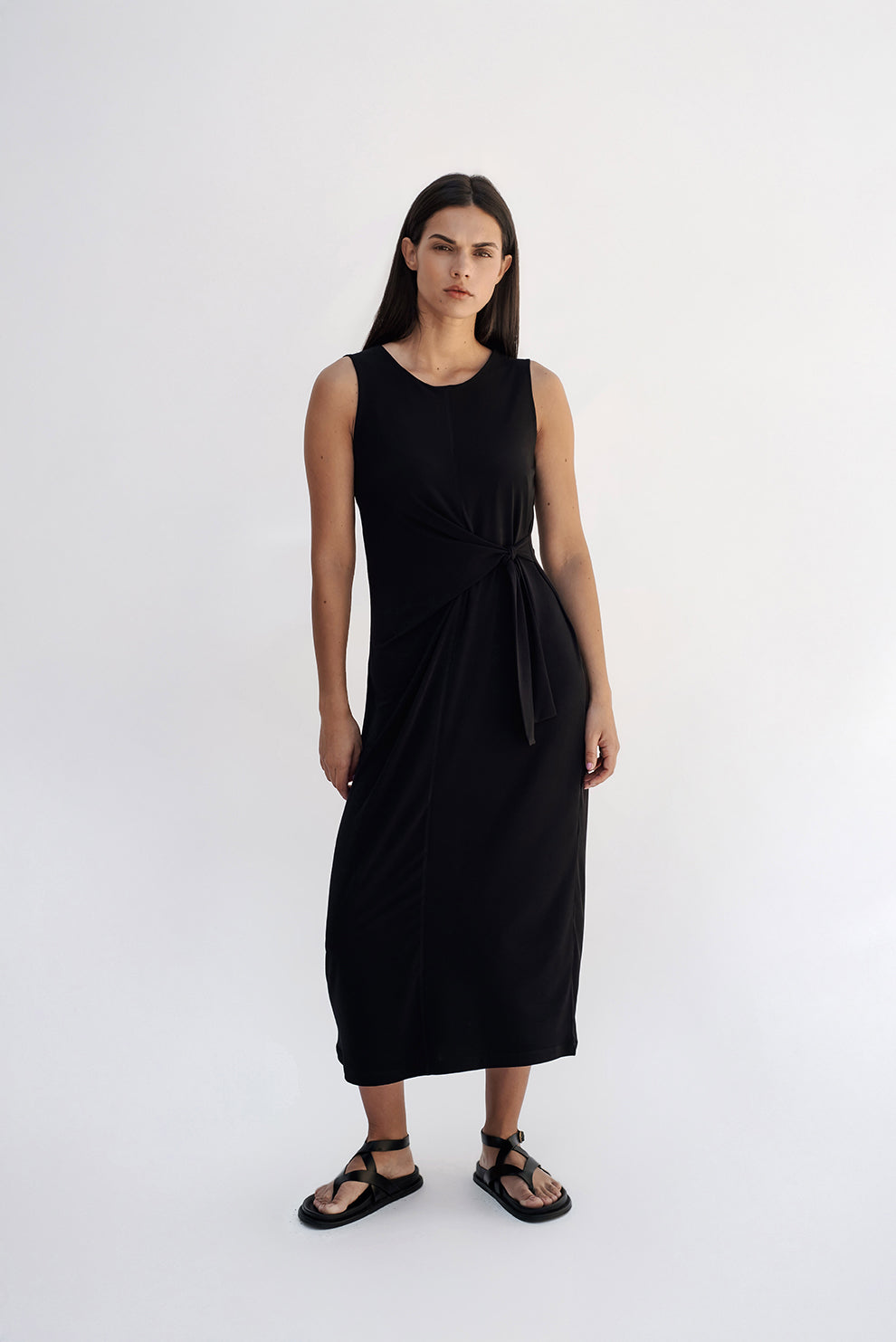 A-line midi dress/Black