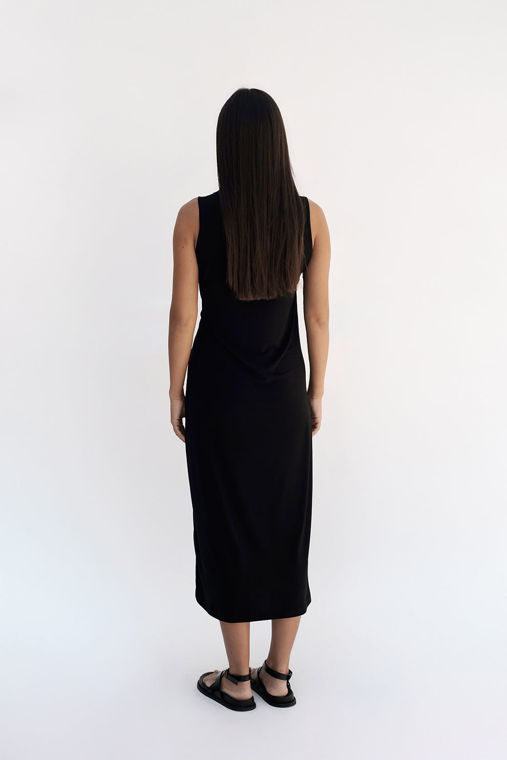 A-line midi dress/Black