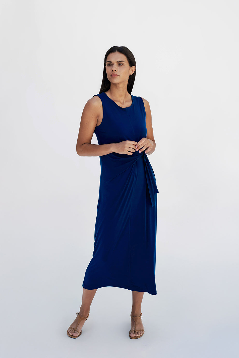 A-line midi dress/Blue