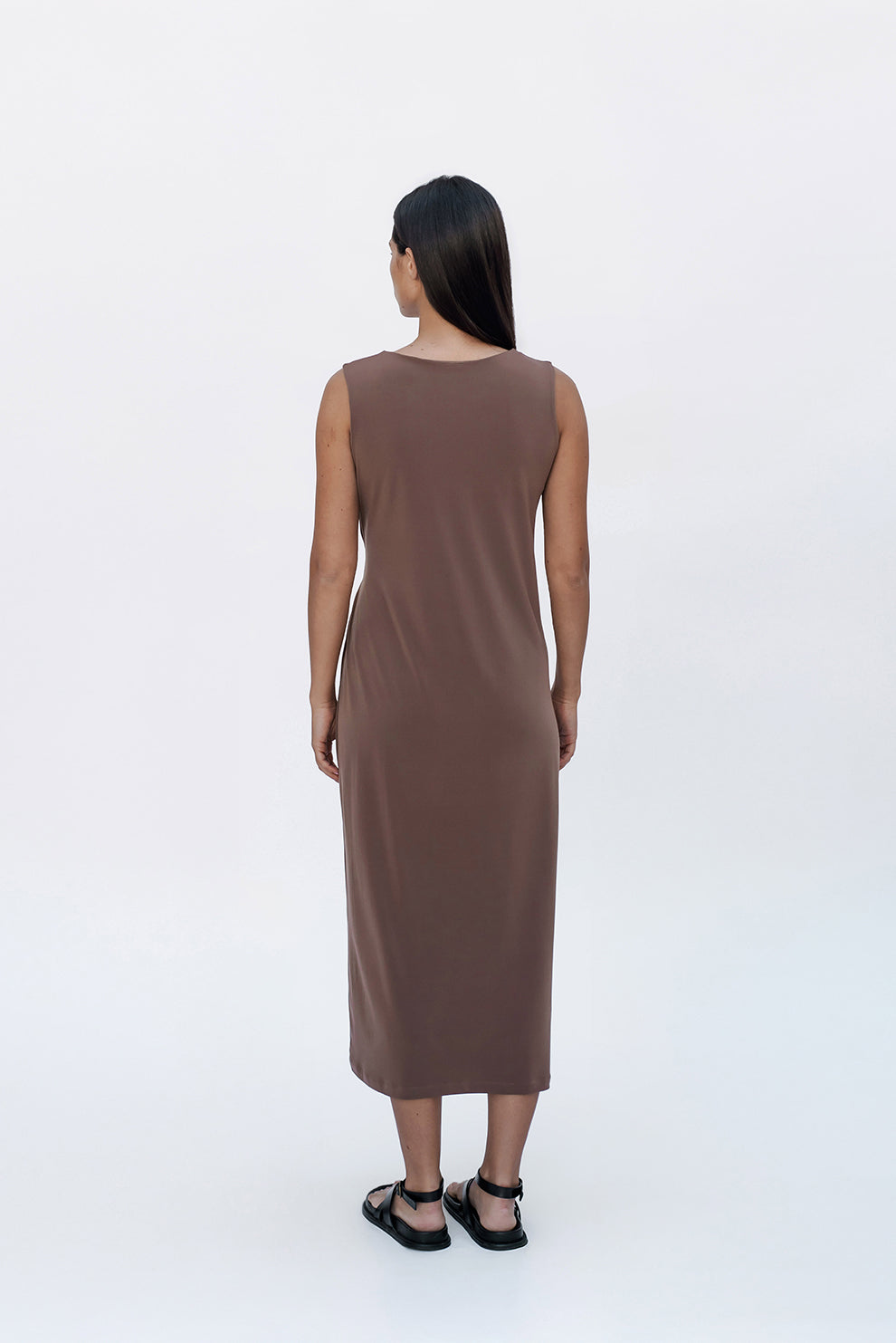 A-line midi dress/chocolate