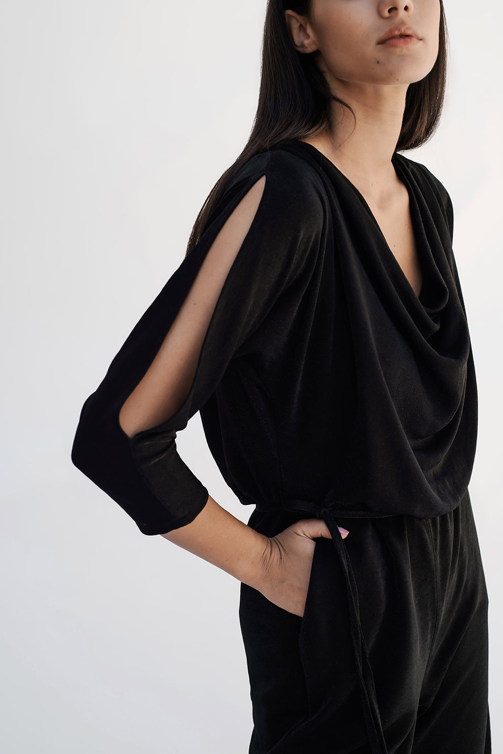 Wave jumsuit/black