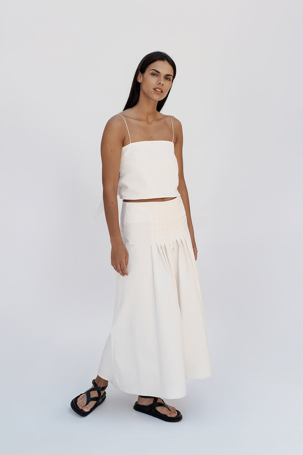 Pleated maxy skirt/PREORDER