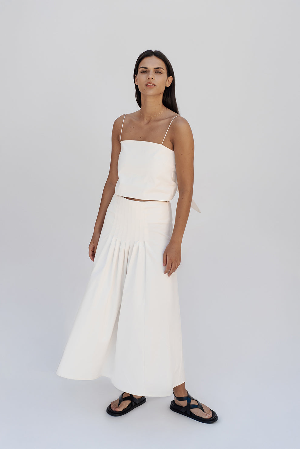 Pleated maxy skirt/PREORDER