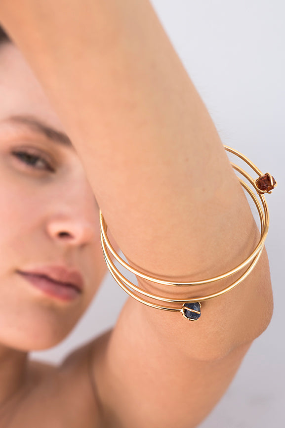 Rainbow bangle amber citrine and sapphire