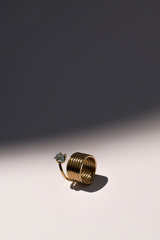 Rainbow ring aquamarine
