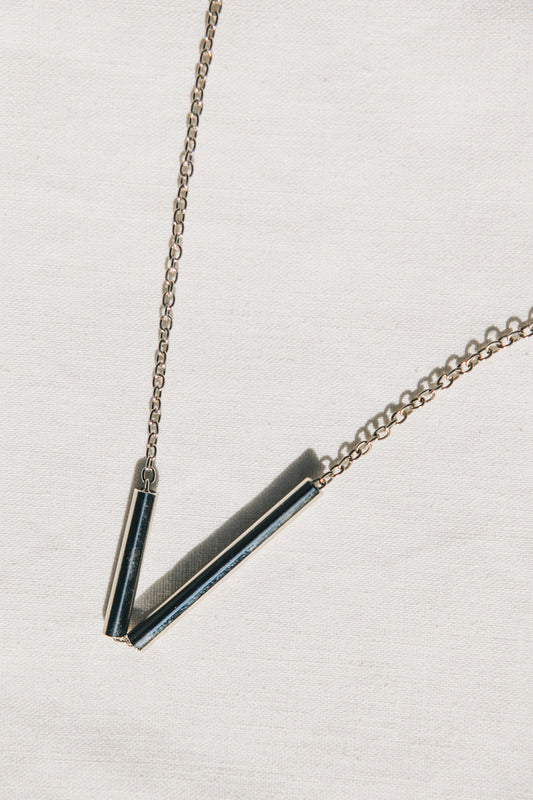 Tubes Necklace in Silver by sustainable designer brand Little Wonder