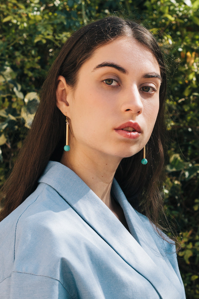 Bellevue earrings gold&turquoise