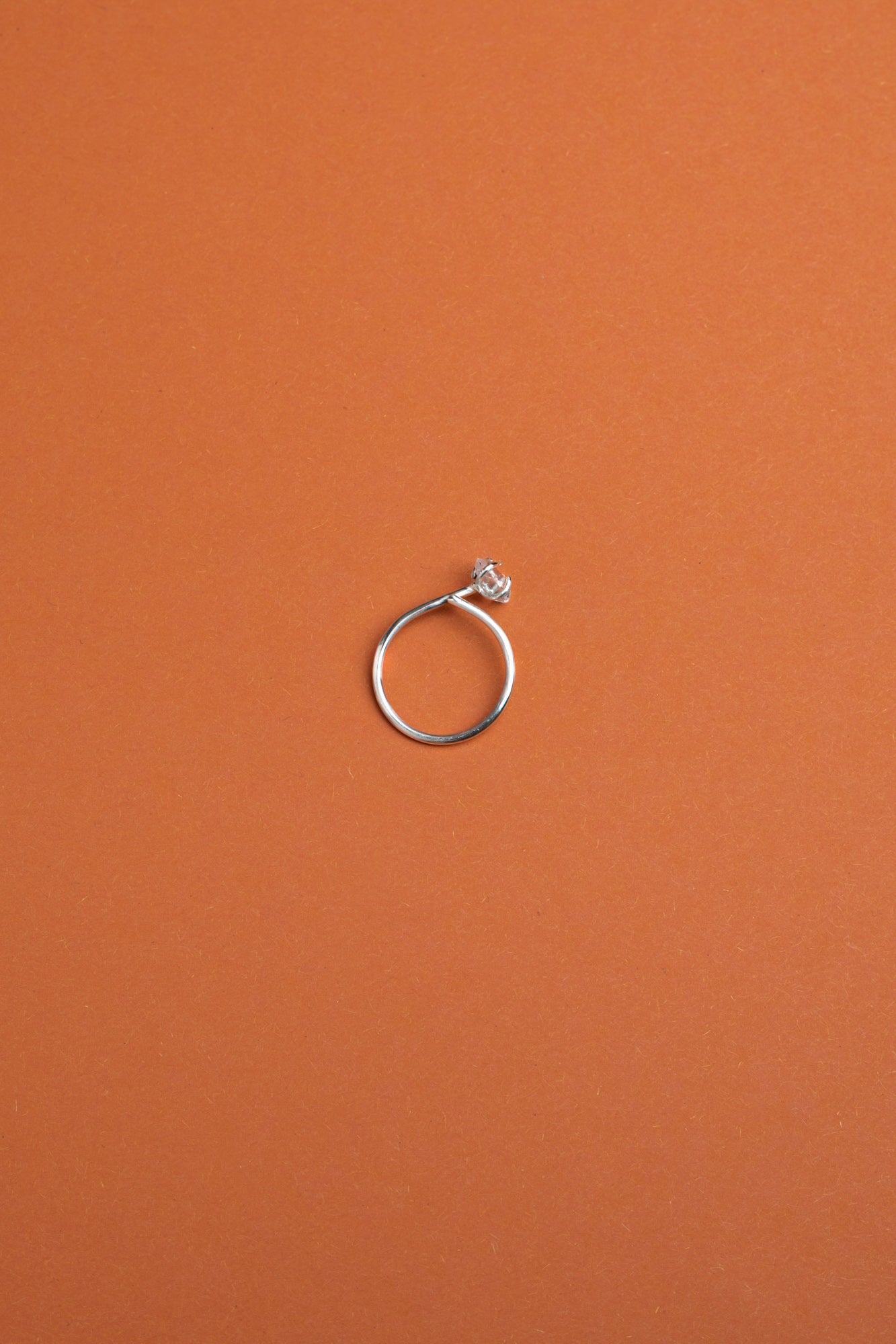 Herkimer diamond Rosebud ring
