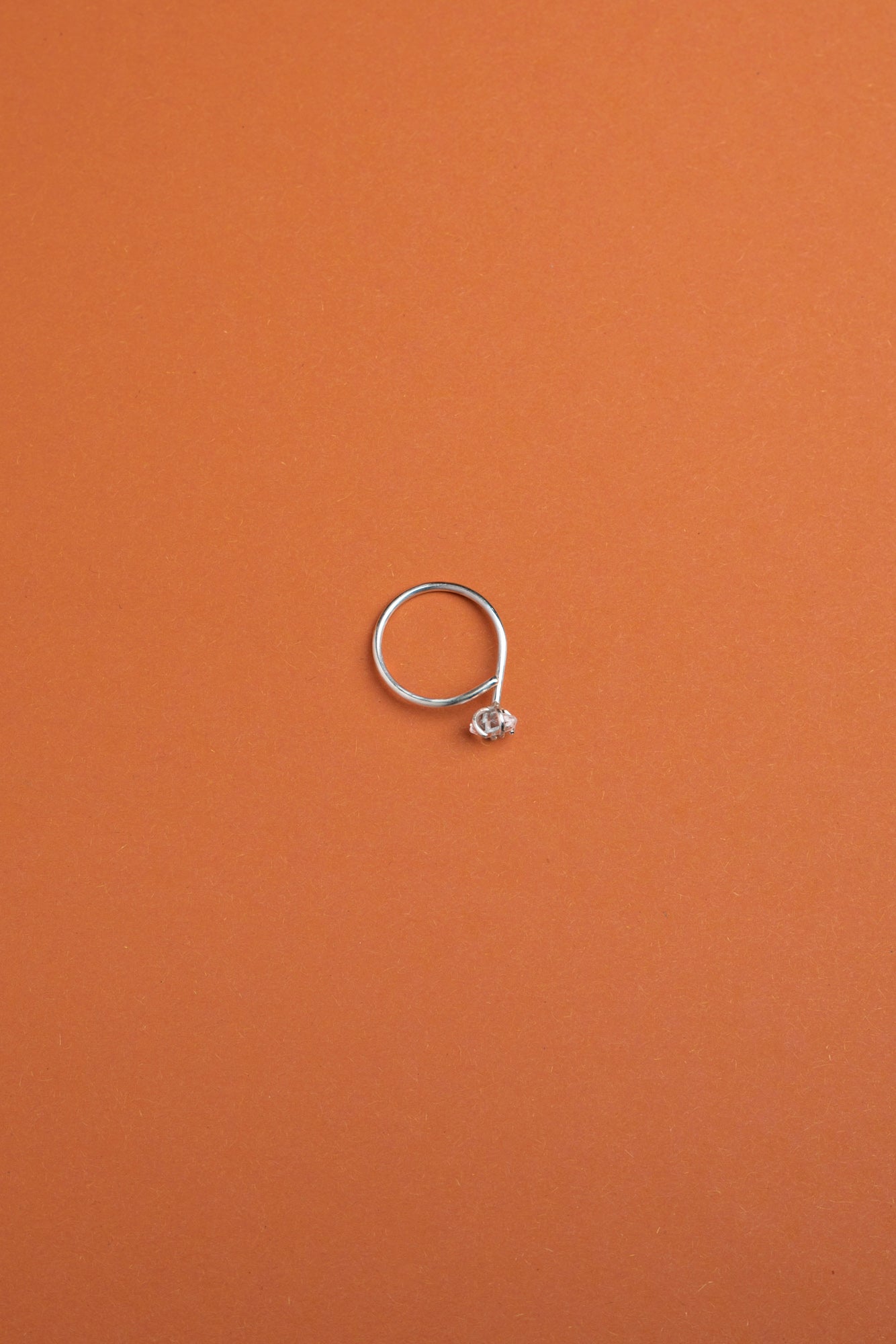 Herkimer diamond Rosebud ring