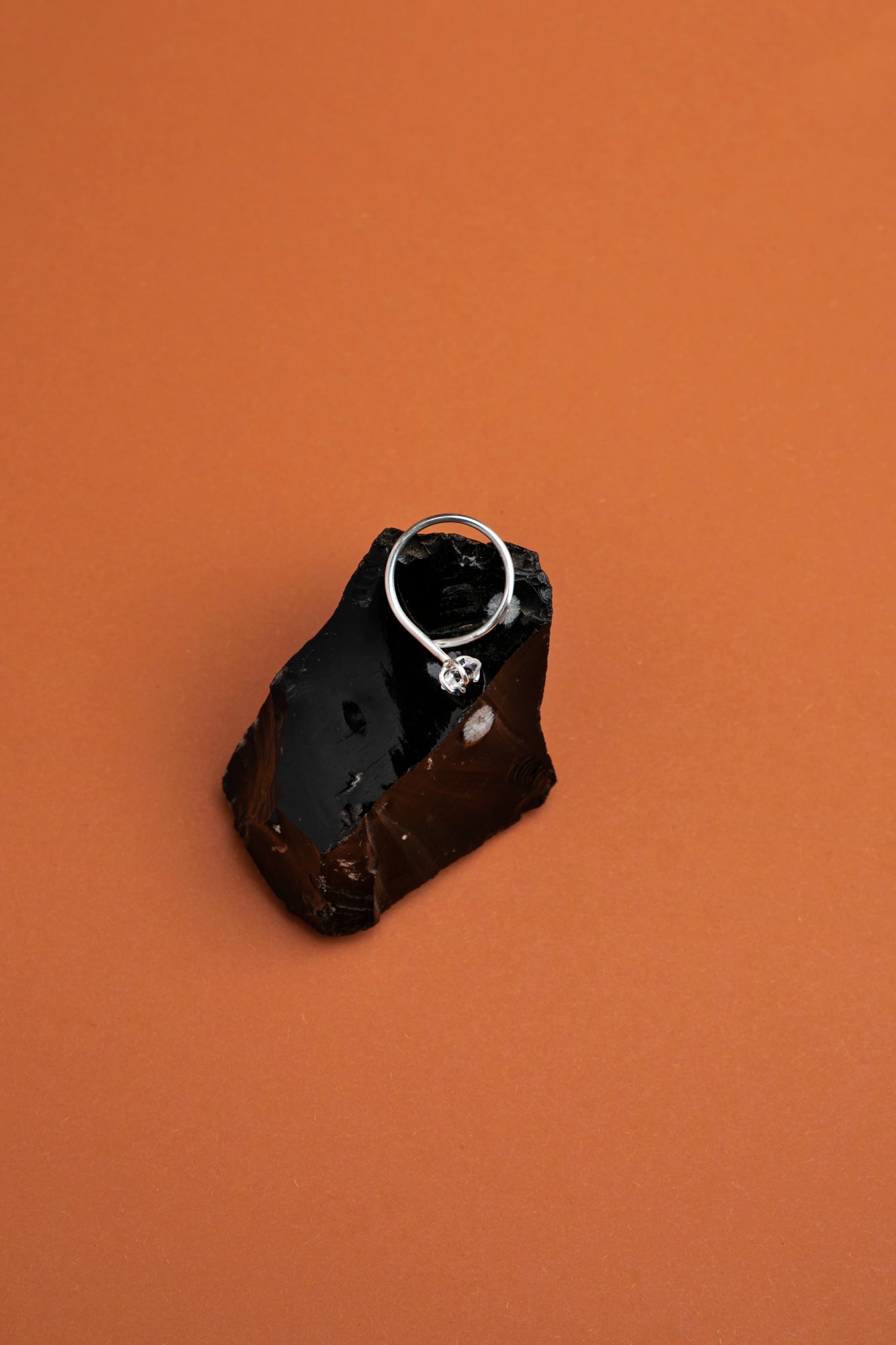 Herkimer diamond Rosebud ring