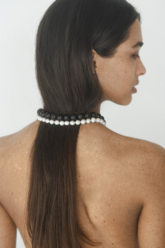 Silk and salt necklace