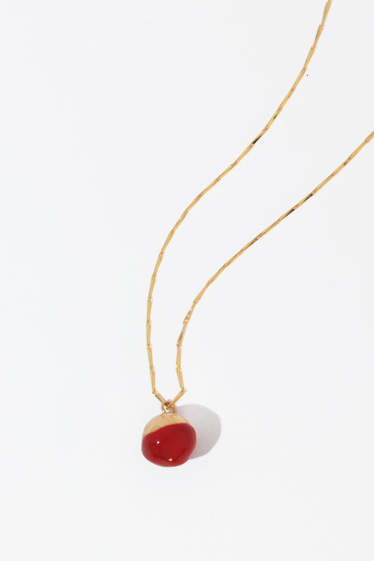 Marbles necklace with a hint of red