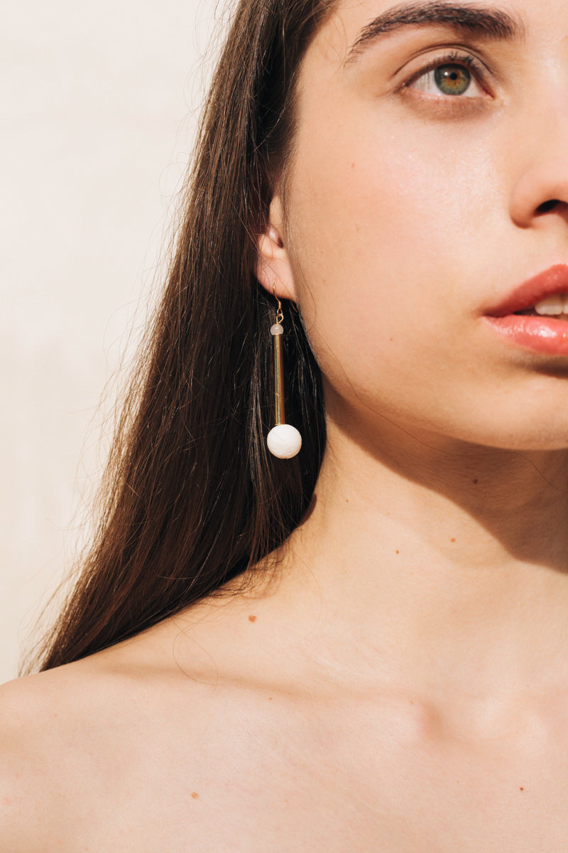 Bellevue earrings white coral
