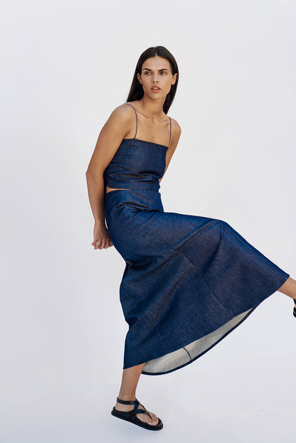 Pleated maxy skirt/PREORDER