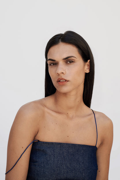 Denim scarf top/PREORDER
