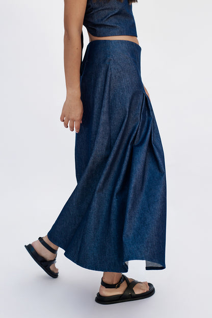 Pleated maxy skirt/PREORDER