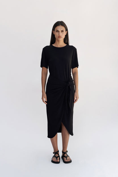 T-shirt knot dress/Black