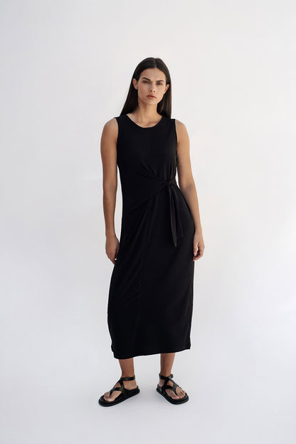 A-line midi dress/Black