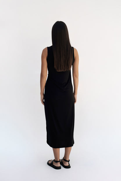 A-line midi dress/Black