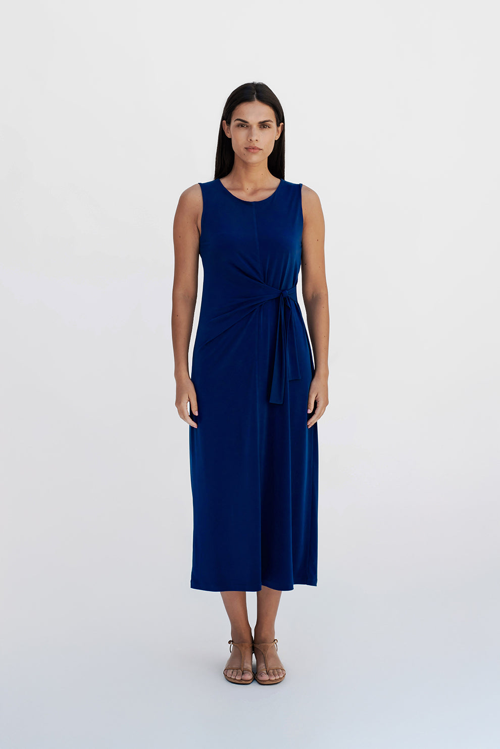 A-line midi dress/Blue