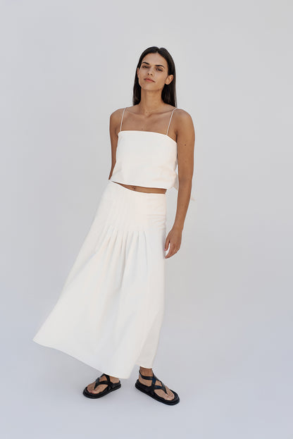 Pleated maxy skirt/PREORDER