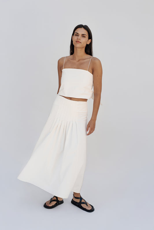 Pleated maxy skirt/PREORDER