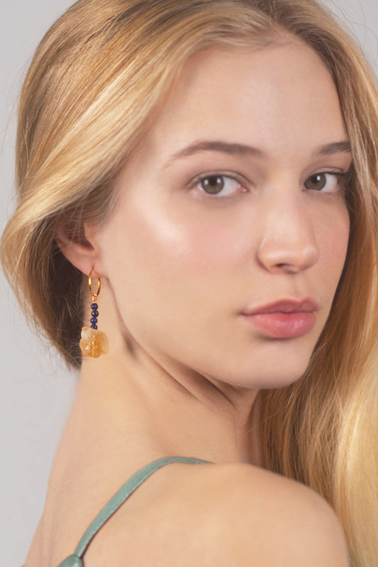 Mari earrings lapis-citrine