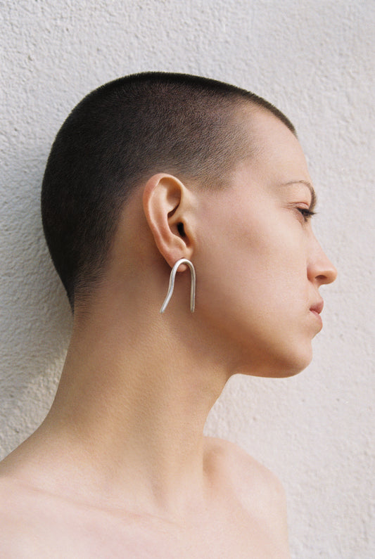 Cave earrings silver