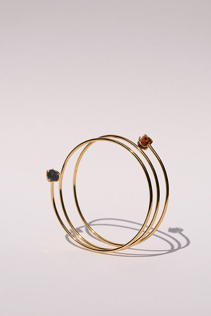 Rainbow bangle amber citrine and sapphire