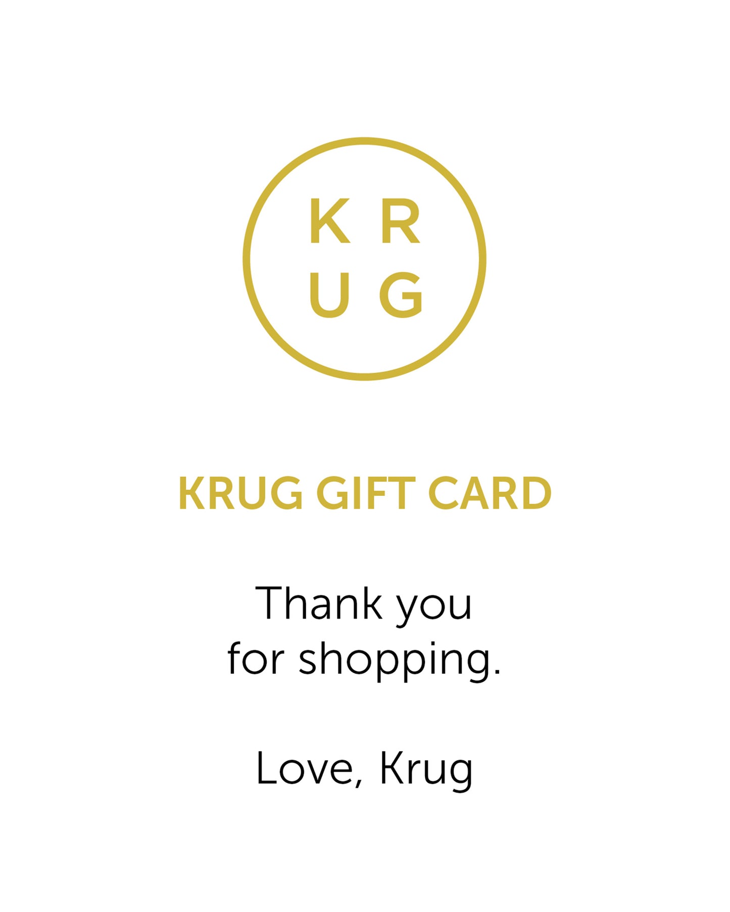 KRUG store gift card