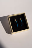Bow earrings with a hint of blue