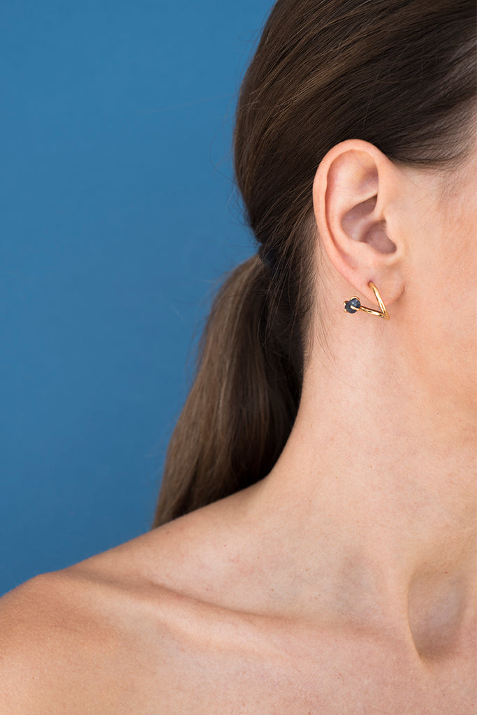 Twisted earrings sapphire mini