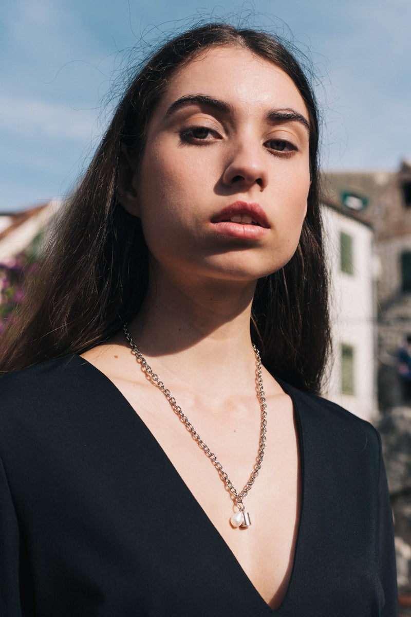 Bullet Necklace Silver by the sustainable designer brand Little Wonder