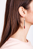 Button earrings silver edition made of hand polished and galvanized brass, rose quartz and red coral.