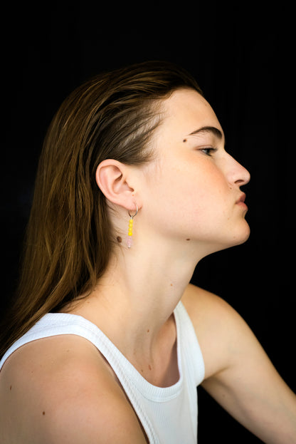 Mari earrings citrine-rose quartz