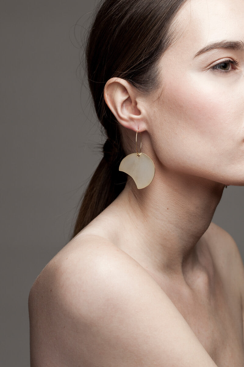Earrings made of 24K gold plated brass.