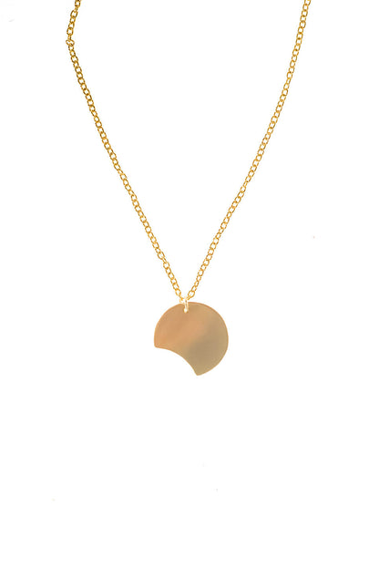 Long necklace made of hand cut and 24K gold-plated brass and chain.