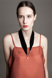Necklace made of finest sheep napa, 24K gold-plated brass, metal components and freshwater pearls.