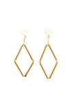 Norma earrings made of quartz, brass and gold plated sterling silver