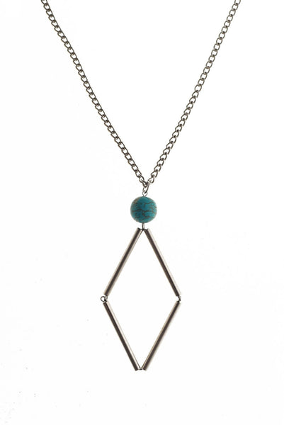 Silver edition turquoise: hand-cut, hand polished and galvanized brass and turquoise.